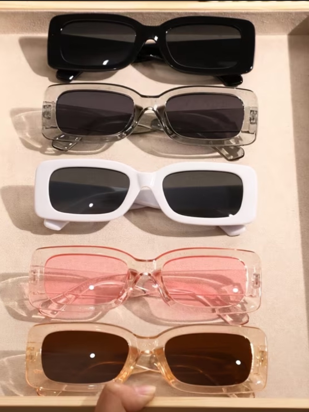 Stylish Rectangular Women's Sunglasses - Multi-Color Set